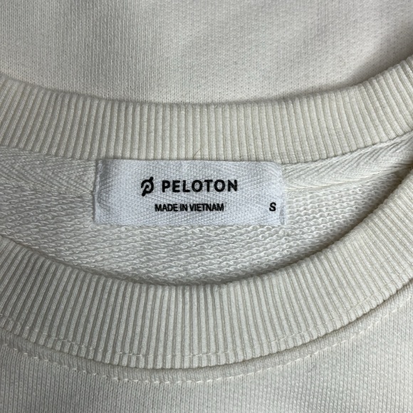 Peloton Platform Pullover Embroidered Cream Crew Sweatshirt - Picture 7 of 10